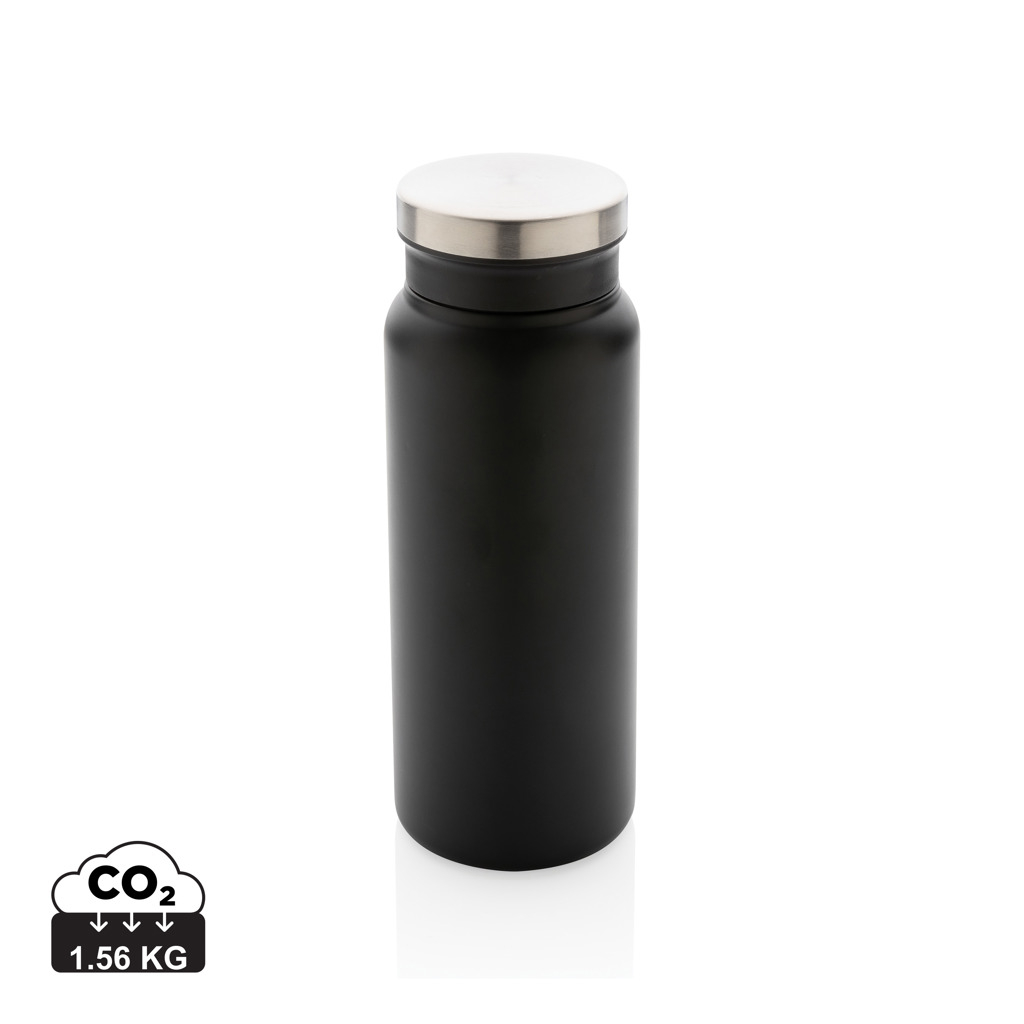 Bouteille isotherme personnalisée 600ml acier inox recyclé Noir / Noir